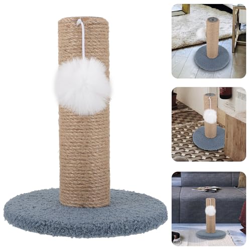 Poste rascador vertical para gatos con cuerda de yute azul miniatura 7
