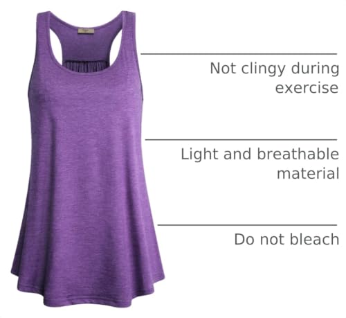 Image of Cestyle Womens Sleeveless Scoop Neck Flowy Loose Fit Workout Shirts Racerback Long Tank Tops