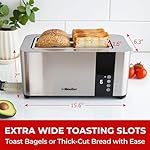 Mueller UltraToast Full Stainless Steel Toaster 4 Slice, Long Extra-Wide Slots for Bagels and Waffles, 6 Browning Levels, LED Display, Cancel/Defrost/Reheat Functions & Removable Tray, Kitchen Gadgets - Image 2