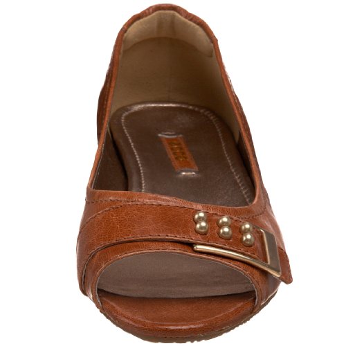 Ecco Women's Bouilon Peep Flat,Cognac,41 Eu (Us Women's 10-10.5 M) #TOP1