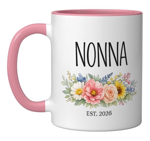 Taza de cerámica 11 onzas Rosa/Blanco miniatura 1