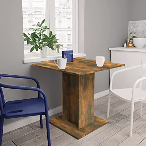 Homiuse Mesa de Comedor Roble Ahumado 80x80x75 cm - Mesa para Salón y Cocina, Mesas Altas, Modernas de Madera Contrachapada