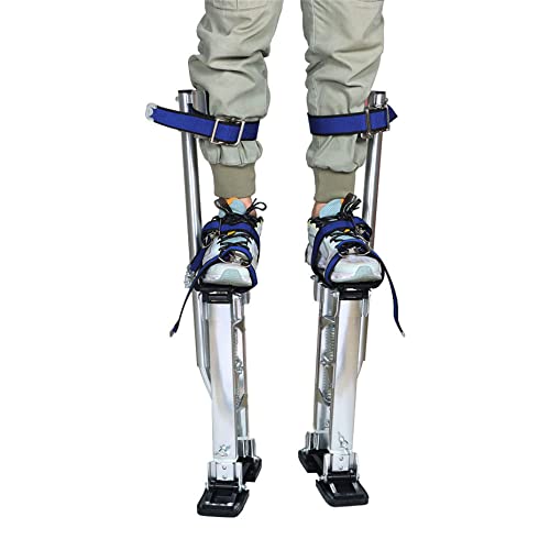 kimllier 15-23 Inch Aluminum Alloy Stilts Silver Adjustable Height Fit for High Altitude of Work