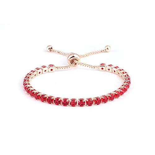 VIMOER Pulsera de circonitas Estilo Simple para Damas, Pulsera Ajustable de Tenis, Brazalete con Brazalete Ajustable