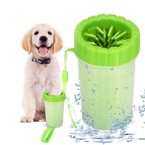 UTHIANBATH Dog Paw Washer Silicone Dog Paw Cleaner Cup Portable Pet Cleaning Brush Dog Foot Washer (Green)