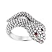 Silverly Anillo Hombres Mujeres en Plata de Ley 925 Oxidada Serpiente Torcida Ojos Rojos Imagen de Silverly Anillo Hombres Mujeres en Plata de Ley 925 Oxidada Serpiente Torcida Ojos Rojos