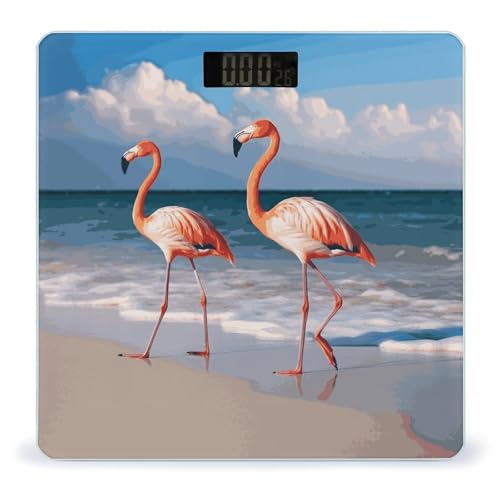 Báscula Digital de Baño Pink Flamingo con Plataforma Ancha miniatura 1