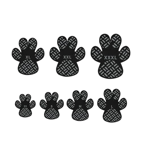 Anti-Rutsch Pfotenschutz für Hunde 4 Stücke,Selbstklebende Silikon-Gel Beständig rutschfest Traktion Hund Schuhe Hundeschuhe Hundesocken Ersetzen XXL (Schwarz, M)