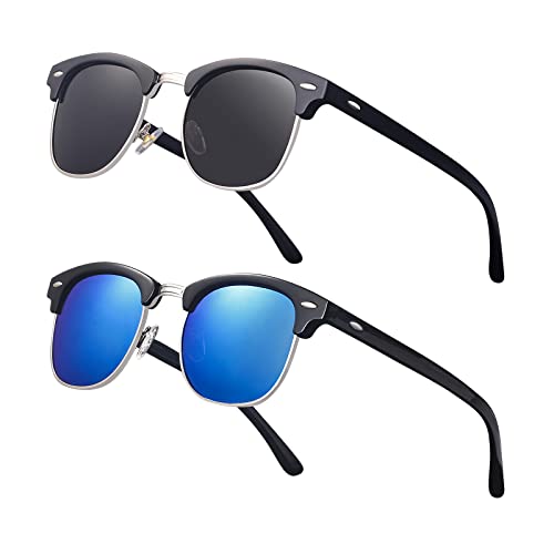 Image of Classic Semi Rimless Polarized Sunglasses for Men Women Half Frame Retro Driving Sun Glasses NP1006