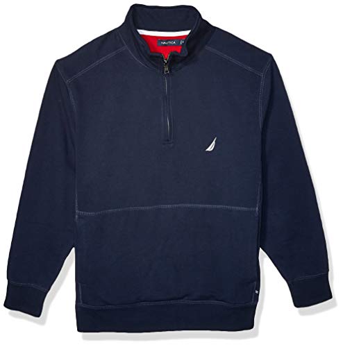 Nautica Men's Big Quarter-Zip Fleece Pullover, Navy, 2XLT Tall