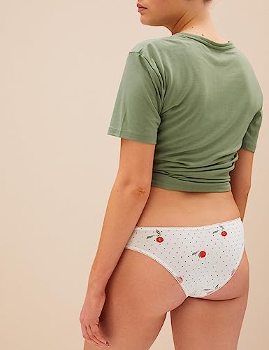 Image of Marks & Spencer Womens Cotton Blend Printed Low Rise Brazilian Knicker (Pack of 5)