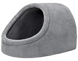 PetStyle ドーム型 ペットベッド 犬 猫 冬 おしゃれ ハウス 暖かい ペット ふわふわ ボア 犬用ベッド ネコベッド ドームベッド Lサイズ 高保温 寒さ対策 (秋冬/グレー/マットタイプ)