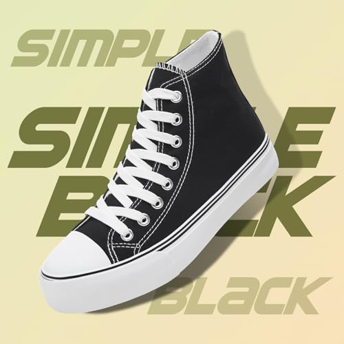 Image of kufeiti Women's High Top Canvas Sneakers Casual Walking Shoes