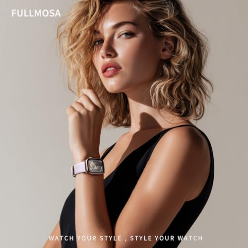 Image of Fullmosa Leather Band Compatible with Apple Watch Band 42mm 44mm 45mm 46mm 49mm, Genuine Leather Replacement Strap for iWatch Ultra3 /2 /1 SE3 /2 /1 Series 11 10 9 8 7 6 SE 5 4 3