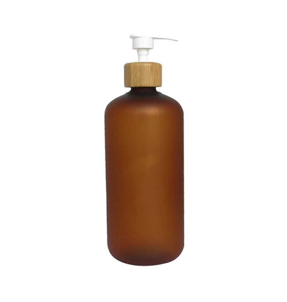 Buy TOPWEL 16 oz(500ML) Amber Frosted Plastic with Bamboo Cap White