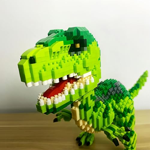 1500pcs Realistic 8 inch Green Velociraptor Micro Blocks - Snap-Together Dinosaur Bricks, Engaging Dino Puzzle Assembly Toy, Perfect Home Decor Accent & Gift for Dinosaur Lovers - Image 5
