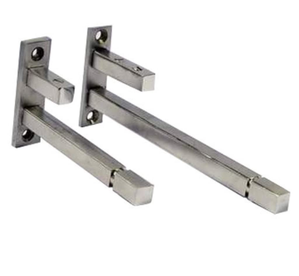Raghuvanshi Marketing 8mm Glass X Lenth 6" Inch F Type Glass Shelf Bracket Square Stainless Steel (Pack of 4)-image-15