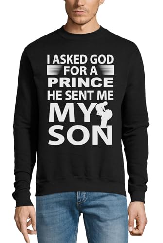 Pull en coton noir message fils vêtement décontracté pour sorties en famille