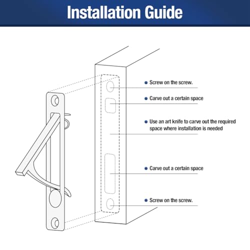 2 Pack de Tiradores para Puerta Corredera de Metal Sólido, Tiradores Empotrados para Puerta en Negro Mate miniatura 5