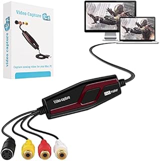 DIGITNOW USB 2.0 Video Capture Card Device Converter, Easy to Use Capture, Edit and Save Analog Video to Digital Files for Your Mac OS X or Windows 7 8 10 PC, One Touch VHS VCR TV to DVD