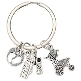 Healeved Llavero de Regalo para Día Madre con Colgantes de Biberón y Zapatos Diseño Delicado y Ligero Accesorio Práctico para Llaves y Bolsos Recuerdo Especial para Nuevas Mamás