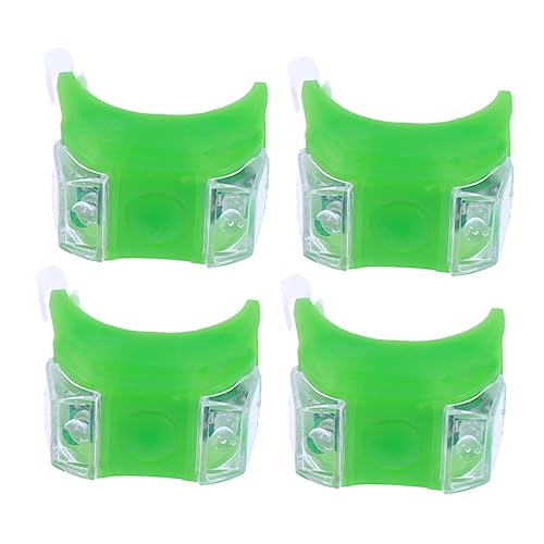 VICASKY 4pcs Led Rear Light Tail Lamp Cycling Flash Light Accessories Green High Brightness Modes Soft Silicone Shockproof Design for Easy Mounting Bike Seatpost Pole Helmet