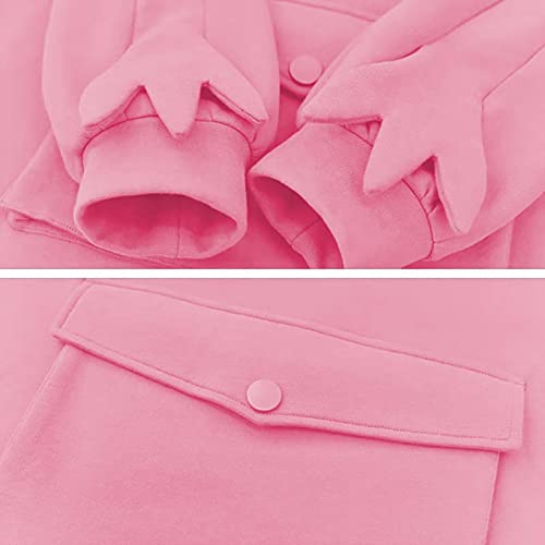 Aunimeifly Moletom feminino com capuz de sapo fofo com zíper e boca casual, estilo solta, fofo, cosp