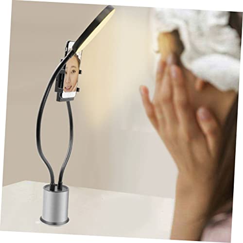 PartyKindom 2 Peças Luzes De Mesa De Luz De Anel Regulável Suporte De Telefone De Braço Longo Flexív