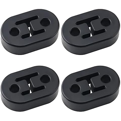 Auto Auspuff Aufhänger, Lucywey 4 Stücke Auto Auspuffhalter, Auto Gummi Auspuff, Universal Auto Gummi Auspuff Halterung für alle Fahrzeuge geeignet 2 Löcher 12mm, Schwarz Cover