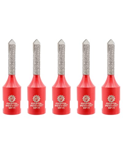 FOCSTOL Diamond Mortar Raking Bit - 5pcs Mortar Router Bit with Carbide Tipped for Mortar Removal and Tuck Pointing Masonry Stone Brick Removal 5/16''x1-5/8''(8x42mm)