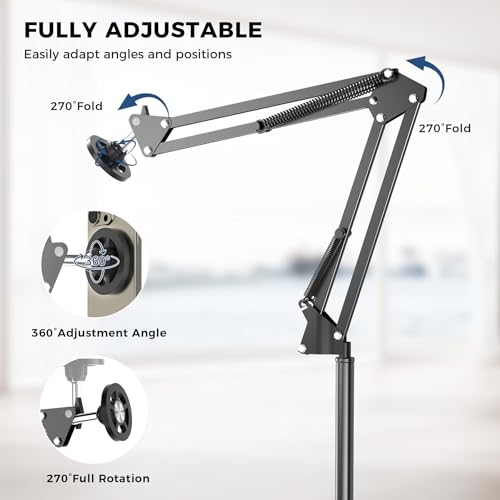 Soporte magnético para teléfono de cama con brazo de suelo ajustable 4