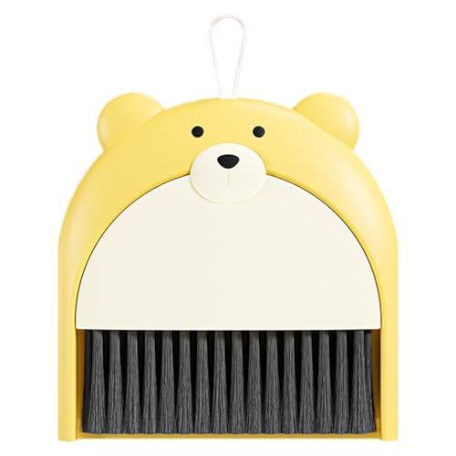 minii-Kehrschaufel- und Bürstenset – Kleines Kehrschaufel- und Bürstenset, minii-Handbesen-Kehrschaufel | Bürobesen-Kehrschaufel-Set mit Cartoon-Bär-Muster