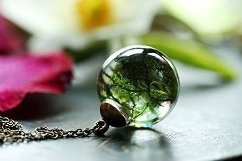 Green Moss Pendant, Gardener Gift, Real FLower Jewellrry