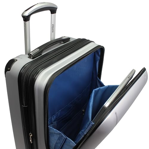 World Traveler Dejuno Compact Luggage with Laptop Pocket-Silver, Carry-On 20-Inch4