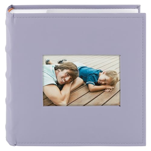 Photo Album Hold 200 4x6 Photos with Front Window for DIY (Purple)