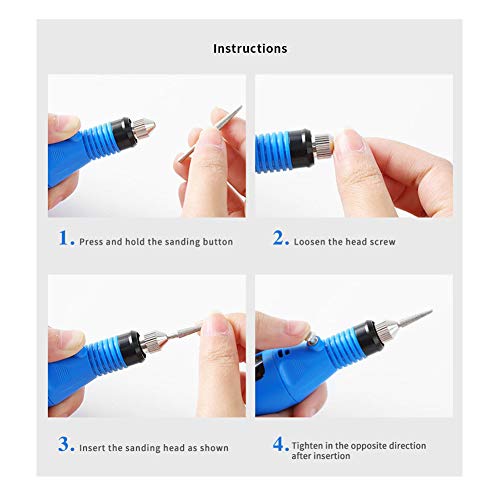 Kit eléctrico portátil para uñas con 6 piezas y pulidor miniatura 4