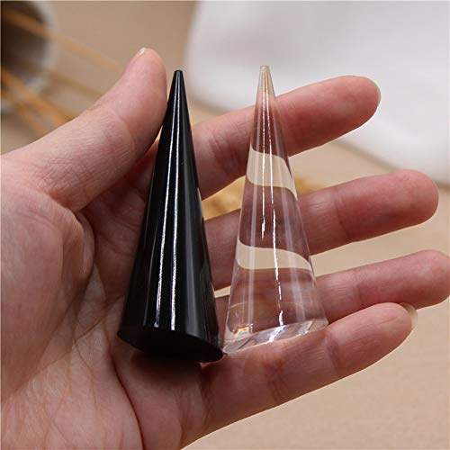 Luzen 2Pcs Cone Shape Acrylic Jewelry Ring Display Holder Finger Ring Stand Single Ring Display Support Holder Decorative Display Stands For Jewelry Ring/Wedding Ring thumb #4
