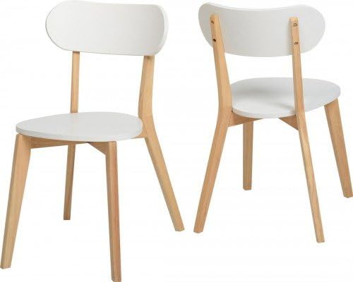 Julian Stacking Dining Chair Set of 2 | Modern White/Natural