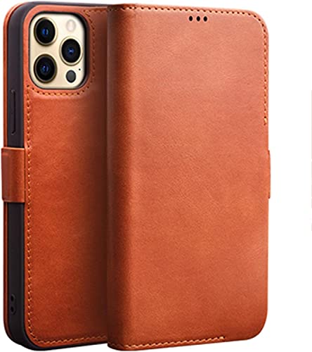 Étui en cuir véritable pour iPhone 12 Pro Max housse clapet chic
