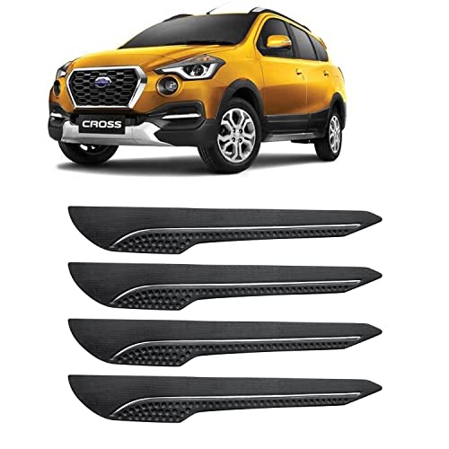 Image of AOSIS-Car Bumper Protector /Bumper Guard for Datsun Cross with Single Chrome Stripe (4-Pcs)