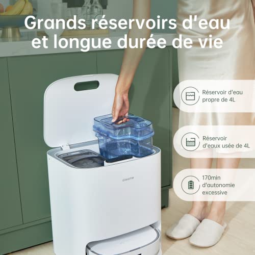 Dreame W10 Robot Aspirateur Laveur 4000 Pa avec Station de Nettoyage Automatique, Balayage, Nettoyage, Lavage et Séchage 4 en 1, Superbe Navigation Lidar, pour Poils Animaux, Sol Dur,Tapis,Alexa/App - Image 6