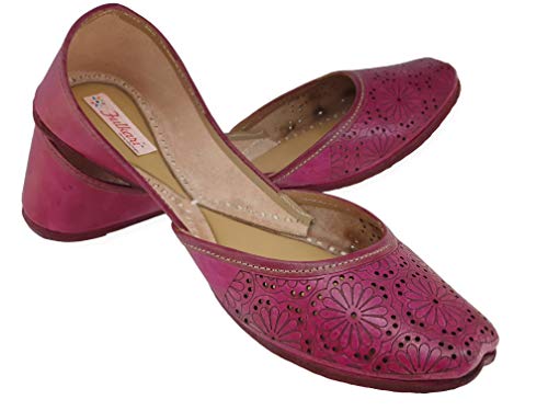 Image of Fulkari Women Cutwork Casual Genuine Soft Leather Jutis | Bite and Pinch Free Juttis | Punjabi Jutti | Girl's Office Flat Ladies Mojari | dailywear Ethnic Juti |