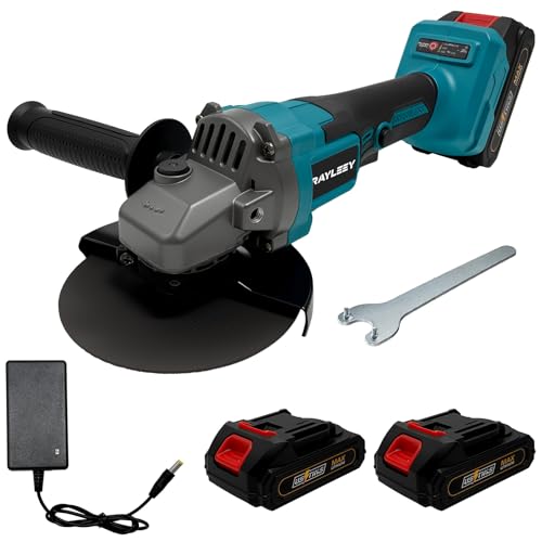 4 Inch Cordless Angle Grinder with 2pcs 21V Battery Compatible with 18V Battery 8500RPM 3 Variable Speed Brushless Motor Power Tool Ideal for Cutting Grinding and Polishing