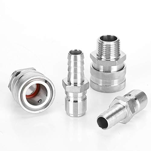 Conector rápido G1/2 de acero inoxidable para aficionados a la elaboración de cerveza casera 7