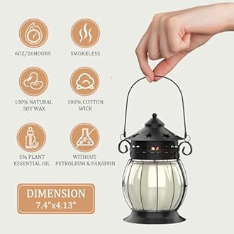 Scented Candles Gift Set, 2 Pack 6 Oz Natural Soy Candles of Rosa, Cherry blossom, Long Burning Retro Lantern Jar Aromatherapy Candles Perfect for Stress Relief, Mum, Birthday, Yoga,Weddings,Christmas