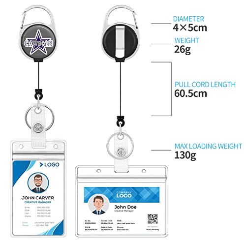 Badge Reels Holder Retractable Keychain Heavy Duty With Id Clip For Nurse Key Card Name Tag Unique Star Medical Work Office Key Retractor Leash Metal Carabiner Belt Clip #TOP1