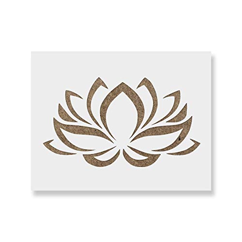 Lotus Flower Nature Stencil - Egyptian, Buddhism, Crafting