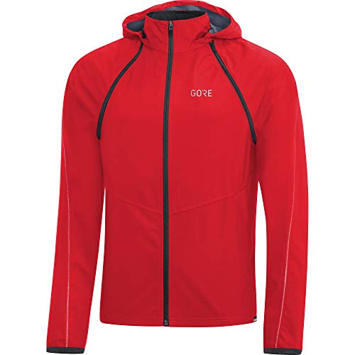 GORE Wear R3 Men's Zip-Off Hooded Jacket GORE WINDSTOPPER, M, Rot