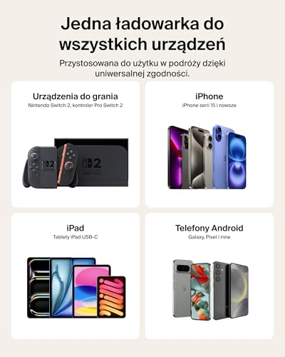 Belkin Kabel USB-C na USB-C dla graczy 60 W (2m), Kabel w oplocie do szybkiego ładowania Nintendo Switch 2, iPhone 16, iPhone 15, iPad, MacBook Air, Chromebook, Samsung Galaxy S25 Ultra – Czarny