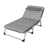 Campingbett mit Matratze - Verstellbares, tragbares & faltbares Bett für Outdoor-Schlafen und Rucksackreisen